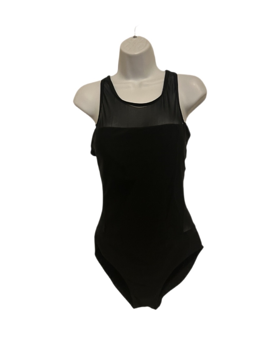 Black Mesh-Inset One-Piece Swimsuit - Women